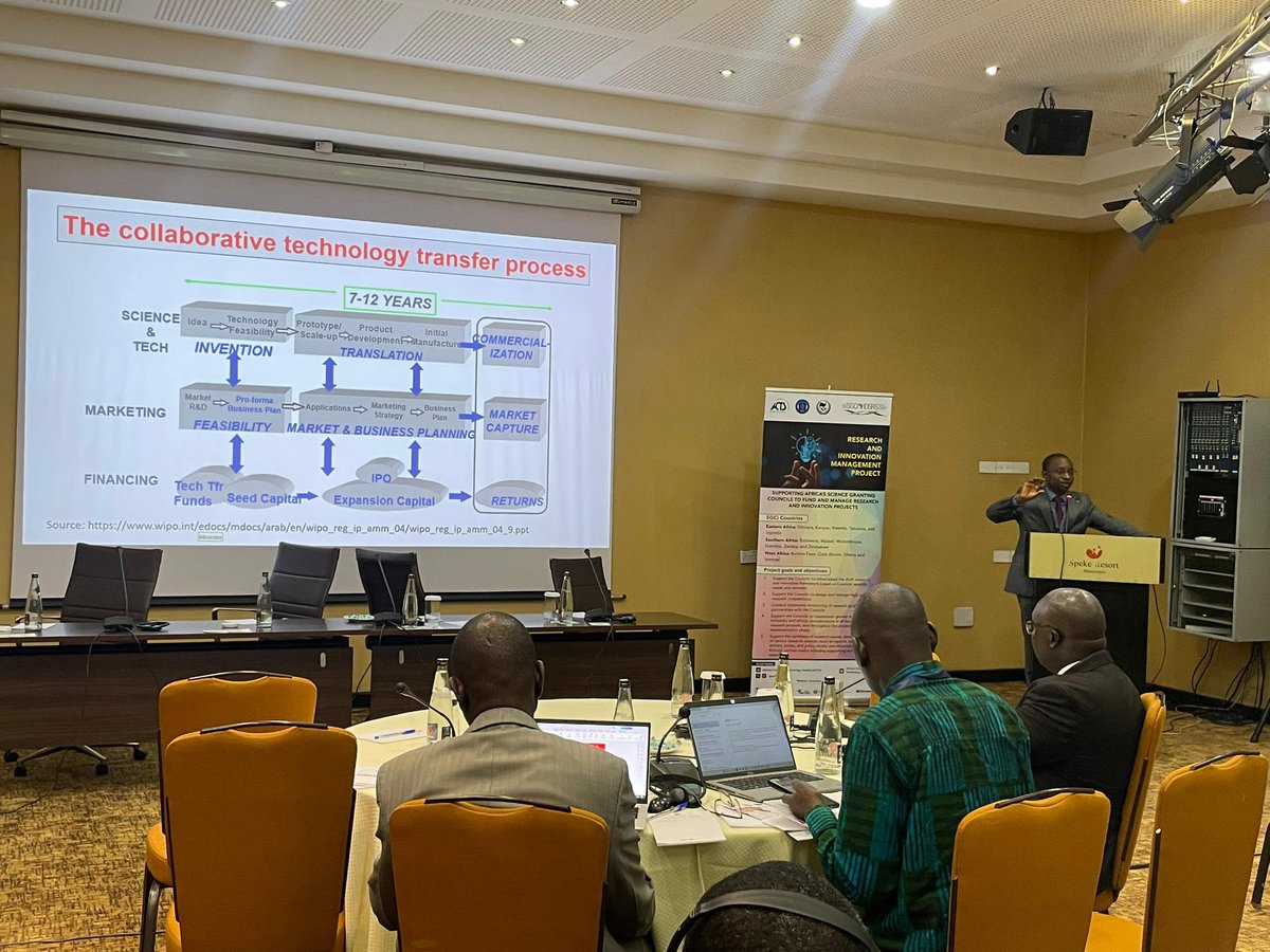 UNCST_Uganda's tweet photo. Prof. John Muyonga, Deputy Chairperson of the UNCST Governing Council delivered the Keynote Address and officially opened the #RIMSymposium2024.
He emphasized the critical role of collaboration and Technology Transfer in the research process for Impact. https://t.co/8Z8bhGM8T0