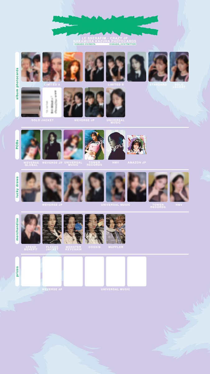 091224 - LE SSERAFIM - Crazy JP Member photocard template - Kazuha