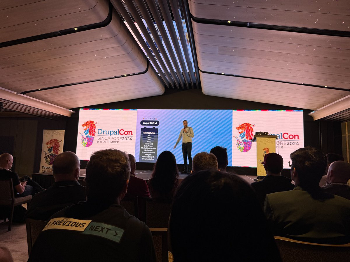 Thijs Feryn (@thijsferyn) on Twitter photo Enjoying the <a href="/DrupalConAsia/">DrupalCon Nara 2025</a> opening keynote by <a href="/dries/">Dries Buytaert</a>.
AKA: the Driesnote.
A lot of exciting innovation in the <a href="/drupal/">Drupal</a> pipeline.
#DrupalConSingapore Enjoying the <a href="/DrupalConAsia/">DrupalCon Nara 2025</a> opening keynote by <a href="/dries/">Dries Buytaert</a>.
AKA: the Driesnote.
A lot of exciting innovation in the <a href="/drupal/">Drupal</a> pipeline.
#DrupalConSingapore