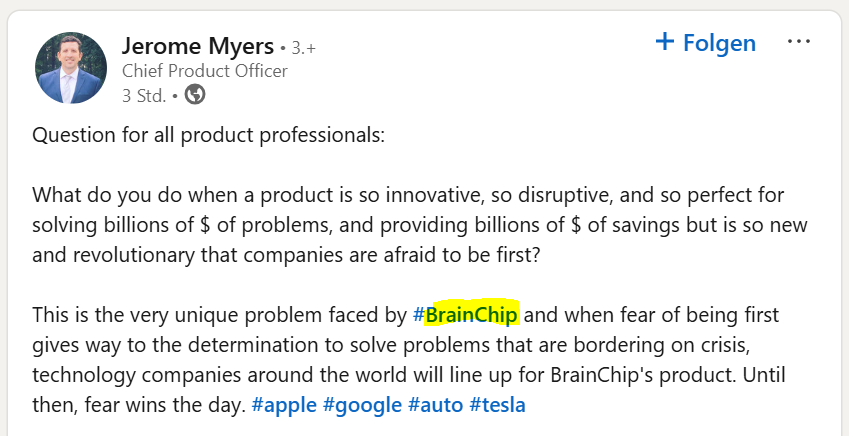 MIAM_Schwan's tweet photo. So true! ⬇️ 
@BrainChip_inc #BRN #AI #edge #neuromorphic #Akida #Pico #AkidaPico #TENNs #apple #google #Tesla #ElonMusk @elonmusk 
https://t.co/Y3bB4wbI1s https://t.co/PUenbsNBFc