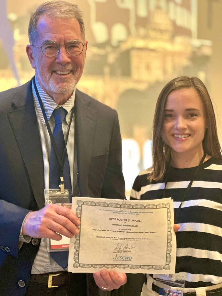 SCWDnews's tweet image. Announcing the award winners of the poster sessions at the 17th #SCWDconference2024 in Washington DC.
 - Best clinical poster award
 - Young Investigators award
 - Best Basic Science Poster award

#Cachexia #Sarcopenia #Nutrition #MedicalResearch