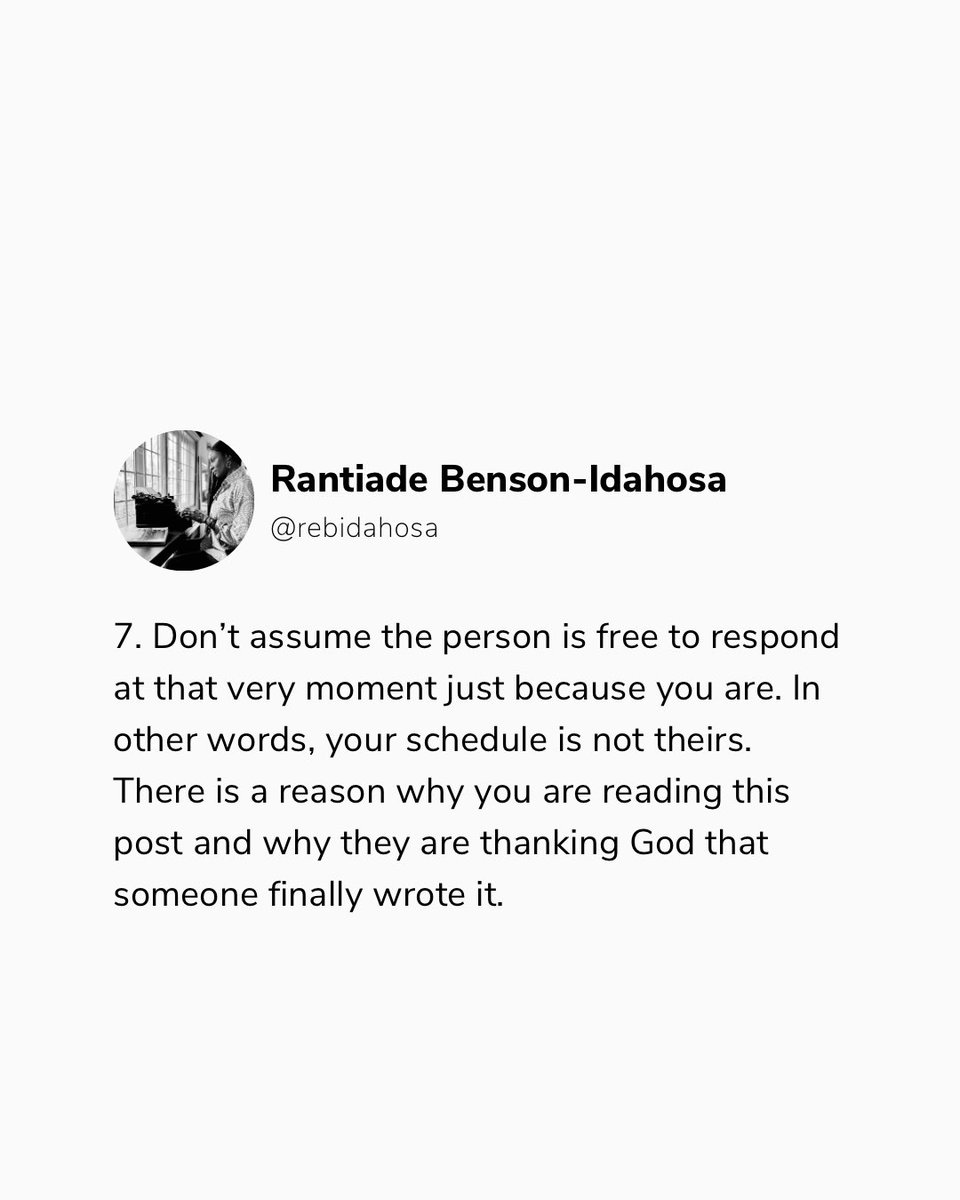 findyrPath's tweet photo. How to successfully access busy people. 2/3 #professionaldevelopment #PersonalDevelopment #selfimprovement #changenigeria #tipsoftheday https://t.co/MAk7IvUUrz