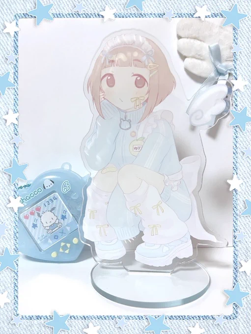 ジャージメイド柚ちゃんアクスタ届いた!10cm×14cmくらいで淡い色合いに仕上がってます!#アイマスエキスポ  #アイマスエキスポ頒布物_day2 