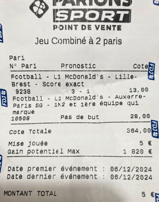Pronosoft's tweet photo. L’inspiration du week-end nous vient de 𝐬𝐛𝐨𝐥𝐨𝟔𝟗 qui passe une cote à plus de 300 sur Lille-Brest et Auxerre-PSG ! 😲👏
À retrouver dans la rubrique #TopTickets https://t.co/jbUyKCz4Qk https://t.co/8rTI3fAsXl