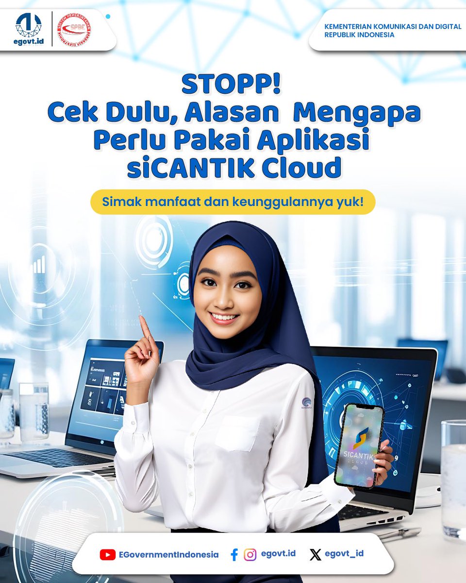 tpdkomdigi's tweet photo. Mengapa harus Aplikasi siCANTIK Cloud?

Karena siCANTIK Cloud adalah Aplikasi Cerdas Layanan Perizinan Terpadu yang cocok bagi kamu yang ga suka antri dan ribet urus berkas manual secara offline. 

Kepoin manfaat dan keunggulannya yuk!

Kawan Egovt sudah pakai layanan aplikasi siCANTIK Cloud belum nih?

#DirektoratLAIP
#EgovtIndonesia
#IntegrasikanNegeri
#SiCANTIKCloud