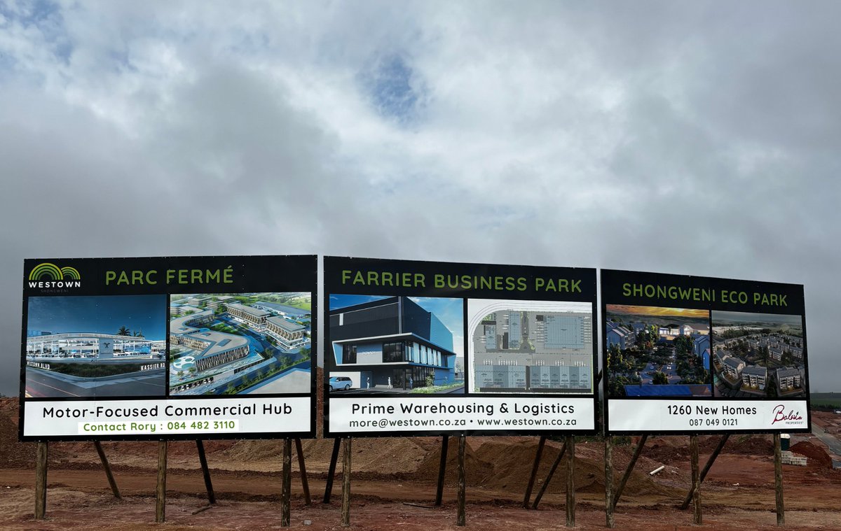 As we countdown to Westown Square's opening, our team is gearing up to deliver Westown's next precincts: PARC FERME: a motor-focused commercial hub; FARRIER BUSINESS PARK: prime warehousing and logistics &amp; SHONGWENI ECO PARK: residential apartments. westown.co.za