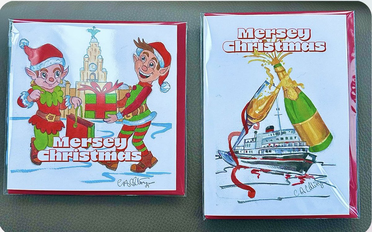 If you’re a proud Scouser , these cards are a MUST, buy /collect in my Foyer shop at The Radisson RED Hotel , Liverpool or ; collettecollingeart.com 
“ Mersey Christmas” cards will impress , still time to catch the Christmas post. <a href="/angiesliverpool/">Angies Liverpool</a>  <a href="/LivEchonews/">Liverpool Echo</a> <a href="/ExploreLpool/">Explore Liverpool</a>