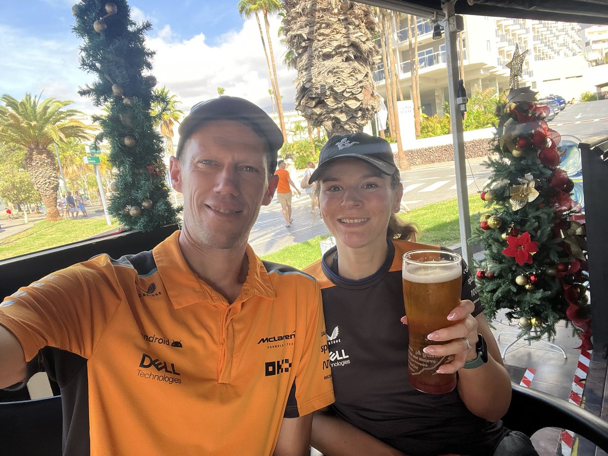 MarkTyrer's tweet photo. @McLarenF1 Despite being on holiday in Tenerife, we hunted out a bar to watch and celebrate like champions. https://t.co/9c1HjrtnTU