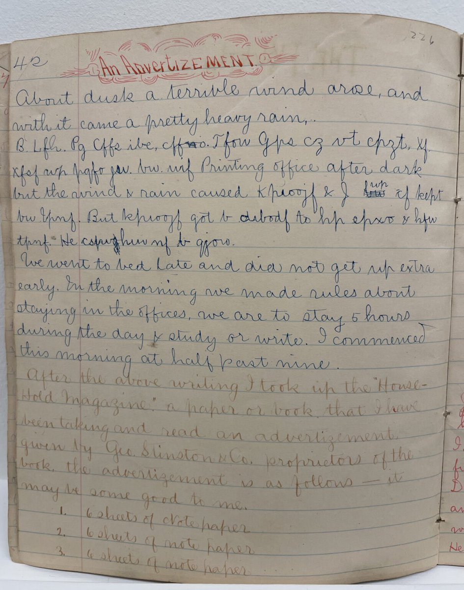 A code that hasn’t been deciphered since Henri wrote it as a 15 year old in 1880 has been deciphered! 👉 museumofchildhood.ie/15-year-old-he… 🧑‍🎨🎨🖌️🖼️ #RobertHenri #art #artist #child #childhood #MuseumOfChildhoodIreland #MúsaemÓigeNahÉireann #diary #code #deciphered #ArtHistory