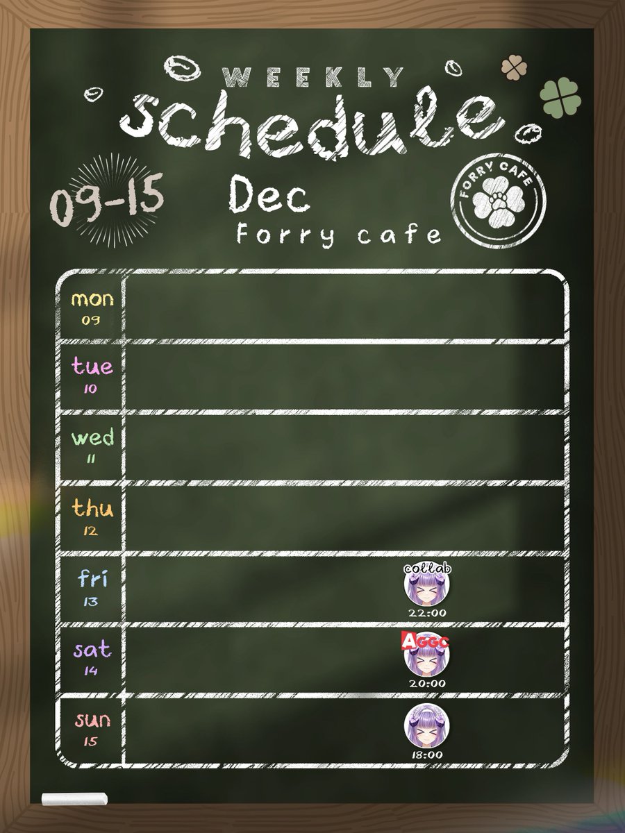 ForryCafe's tweet photo. 🍀ตารางงานของพนักงาน GEN 1🍀
ประจำวันที่ 9 -15 ธันวาคม 2024
•
@FrozyForry
@PenguCH
@pinto__xx
@EmilVtuberth
@FusuiForry
•
#CV_Forry
#pintolive #Pengu_Live #FrozyLive #EMILLive https://t.co/s1hEvSEel2