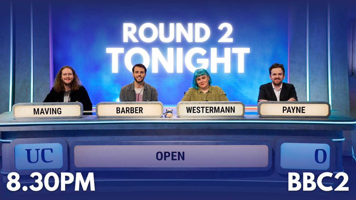 OUstudents's tweet photo. Tonight #TeamOpen compete for a space in the quarter finals of University Challenge at 8.30pm on BBC2!

Join our watch party at 8.15pm and chat with fellow students whilst you watch the match together📺🥳

Good luck #TeamOpen! 

🔗More information: https://t.co/pWHGIeirBf https://t.co/O4Rtrc2p5i