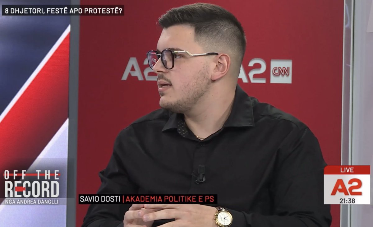 DostiSavio's tweet photo. Kënaqësi të isha i ftuar në emisionin “Off The Record” në A2 CNN për të folur për Ditën Kombëtare të Rinisë dhe detyrën e vështirë që kanë të rinjtë për të ecur në gjurmët e brezave të shkuar dhe për të përmbushur ëndrën e integrimit të Shqipërisë në Bashkimin Europian. https://t.co/nfgZ3TKZEp