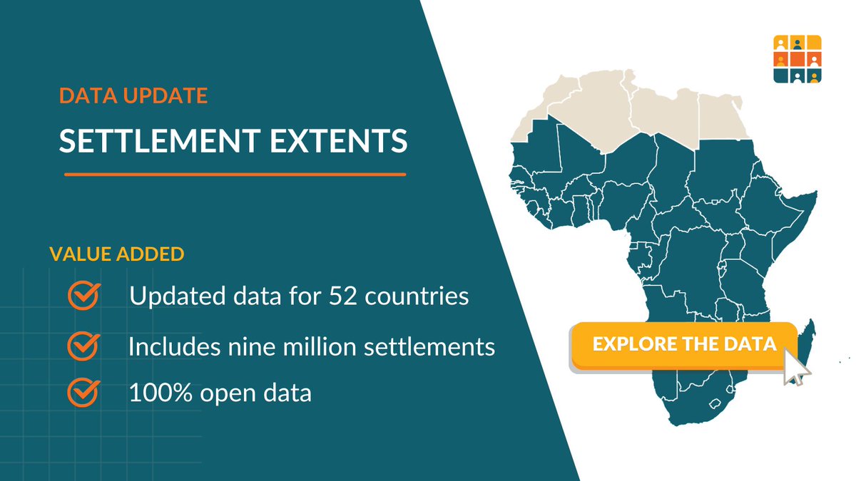ICYMI: With our partner @CIESIN, we recently published v3.0 of GRID3 settlement extents for sub-Saharan #Africa. This open-access data covers 52 countries and includes more than 9 million settlements. 
Access the data here: bit.ly/4eH3qSD