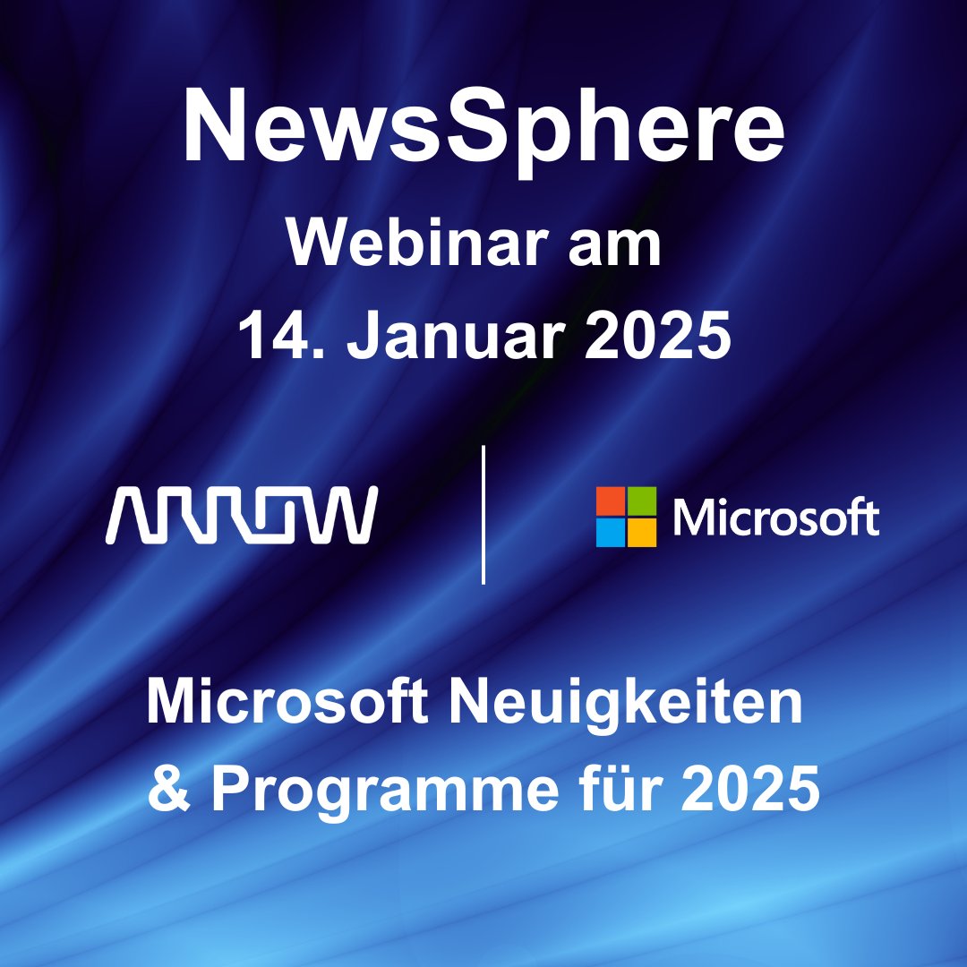 📢 Erfahren Sie die wichtigsten Neuigkeiten und Herausforderungen für <a href="/Microsoft/">Microsoft</a> Partner im Jahr 2025 kompakt und praxisnah!
🌐 In unserem Webinar #NewsSphere beleuchten wir aktuelle Entwicklungen &amp; Neuerungen bei #Microsoft. 
Hier anmelden: 👉arw.li/6014t2S1e 👈