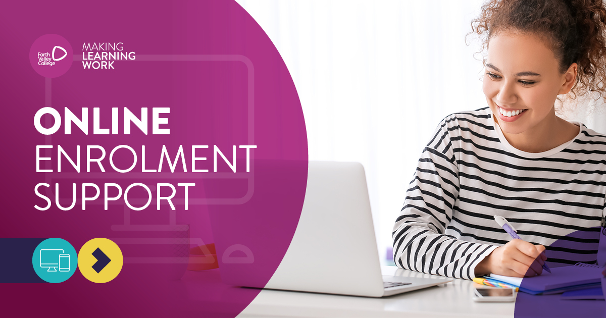 Our Student Admissions team will be available to support students who are unable to complete their online enrolment for courses starting in Jan 2025💜

Pop in between 9am-12pm

Tues 10 Dec – Falkirk (Room F1.106)
Wed 11 Dec - Alloa (Room A107)
Thur 12 Dec - Stirling (Room S0.135)