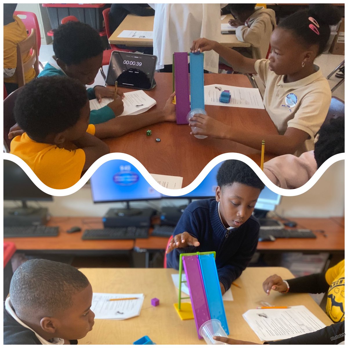 Arch_CreekElem's tweet photo. Thank you Dr. Bingham and @BarryUniversity students for an essential science lab investigating force and motion. The fourth graders had an interactive time testing and redesigning ramp designs. #STEMPartners #STEMDesignated @MDCPSNorth @MDCPSSci #YourBestChoiceMDCPS https://t.co/o9ORaZfUQw