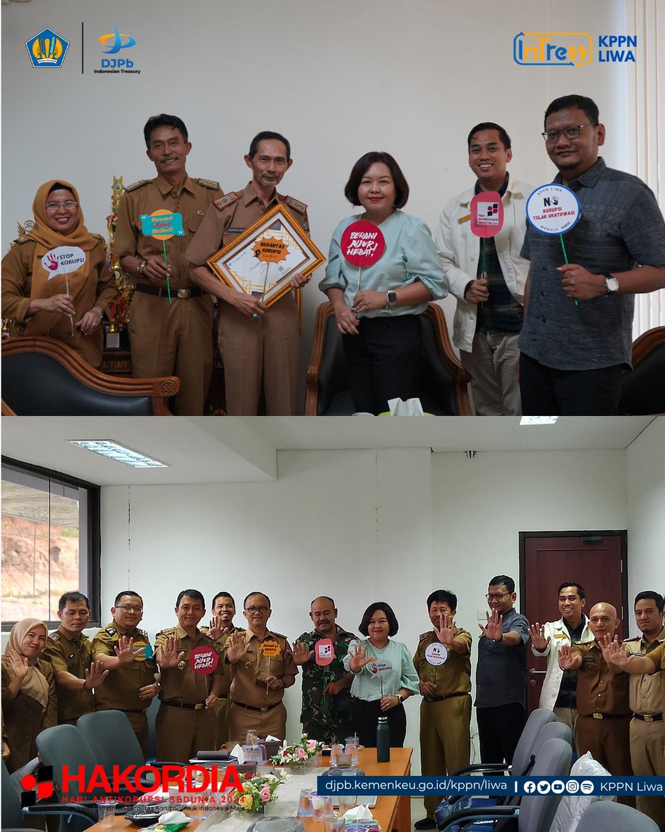 kppnliwa's tweet photo. Hai #sobatIntress

Dalam rangka peringatan Hari Anti Korupsi Sedunia  Tahun 2024, KPPN Liwa telah mengadakan rangkaian kegiatan untuk menyebarkan semangat antikorupsi dan Virus Integritas
“Teguhkan Komitmen Berantas Korupsi Untuk Indonesia Maju”

#kppnliwa
#Intress
#hakordia2024 https://t.co/ABG741B71l