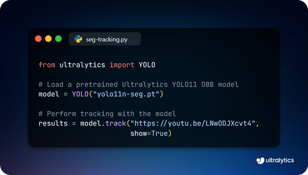 ultralytics's tweet image. Combine object tracking with image segmentation using Ultralytics! 🎯

Precisely monitor segmented objects in real time, providing crucial insights for detailed analysis and tracking in medical imaging applications.

Learn more ➡️ ow.ly/w5rj50U4Xcg

#YOLO11 #ObjectTracking