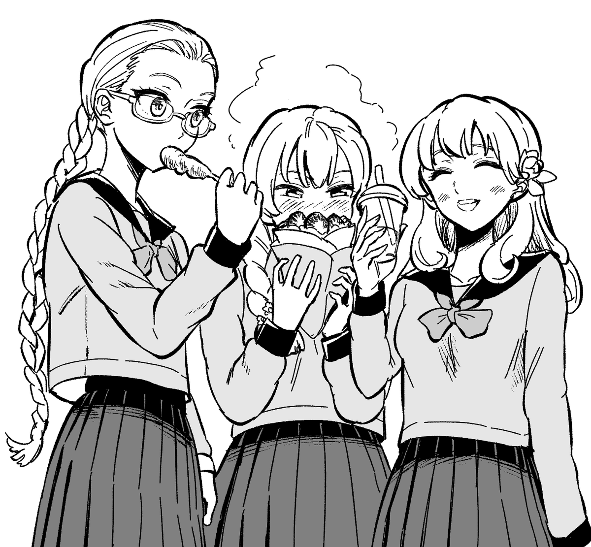 radidari14's tweet photo. 買い食いトリオ。
#イラスト　#十三機兵防衛圏 https://t.co/1w2Giy3kR4