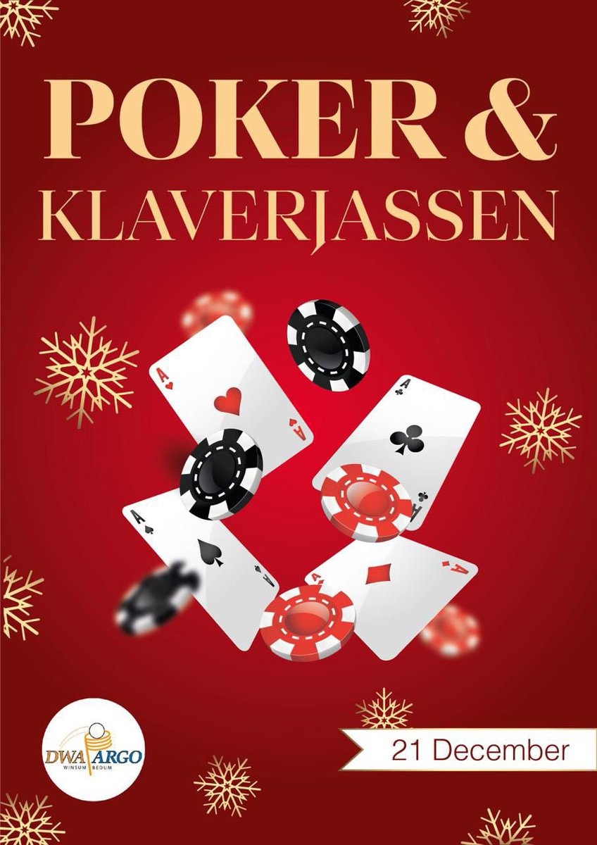 Zaterdag 21 december klaverjassen &amp; pokeravond in de Tirrel! 
Aanvang: 20:00 uur
Wees welkom 🥳