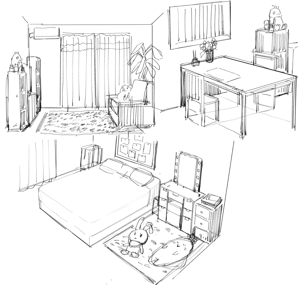 ギャル嫁本のネーム時に描いてた自宅の大体のラフ。
先生が元々住んでた賃貸マンションに転がり込んできた設定。
男の一人暮らしにギャル嫁が転がり込んできた感が出てれば嬉しい…! 