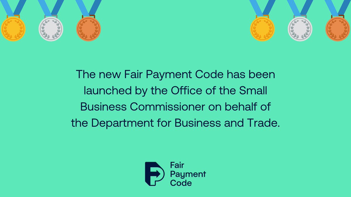 Business Gateway (@bgateway) on Twitter photo The new <a href="/FairPaymentCode/">Fair Payment Code</a> has been launched by the <a href="/SB_Commissioner/">Small Business Commissioner UK</a> on behalf of the <a href="/biztradegovuk/">Department for Business and Trade</a> replacing the existing Prompt Payment Code.
UK Businesses can now apply for the Award tier which best suits them ⬇️
smallbusinesscommissioner.gov.uk/fpc
#FairPaymentCode The new <a href="/FairPaymentCode/">Fair Payment Code</a> has been launched by the <a href="/SB_Commissioner/">Small Business Commissioner UK</a> on behalf of the <a href="/biztradegovuk/">Department for Business and Trade</a> replacing the existing Prompt Payment Code.
UK Businesses can now apply for the Award tier which best suits them ⬇️
smallbusinesscommissioner.gov.uk/fpc
#FairPaymentCode
