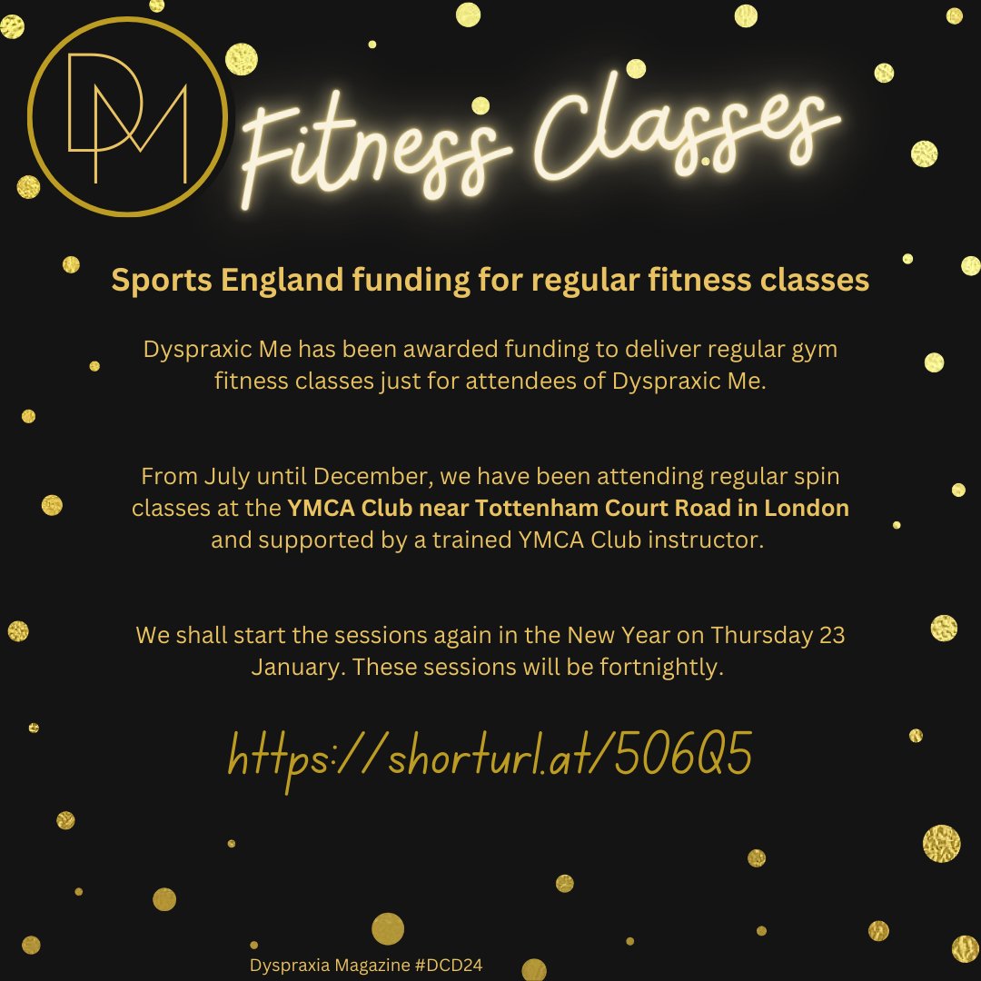 Dyspraxia Magazine (@dyspraxiamag) on Twitter photo ✨Dyspraxia Celebration December: Charities✨
<a href="/DyspraxicMe/">DyspraxicMe</a>, a Charity based in London, was granted funding for fitness classes.
To book yourself in for a class or find out more visit: shorturl.at/5O6Q5
#Dyspraxia #Dyspraxic #dyspraxiacelebrationdecember #DCD #DCD24 ✨Dyspraxia Celebration December: Charities✨
<a href="/DyspraxicMe/">DyspraxicMe</a>, a Charity based in London, was granted funding for fitness classes.
To book yourself in for a class or find out more visit: shorturl.at/5O6Q5
#Dyspraxia #Dyspraxic #dyspraxiacelebrationdecember #DCD #DCD24