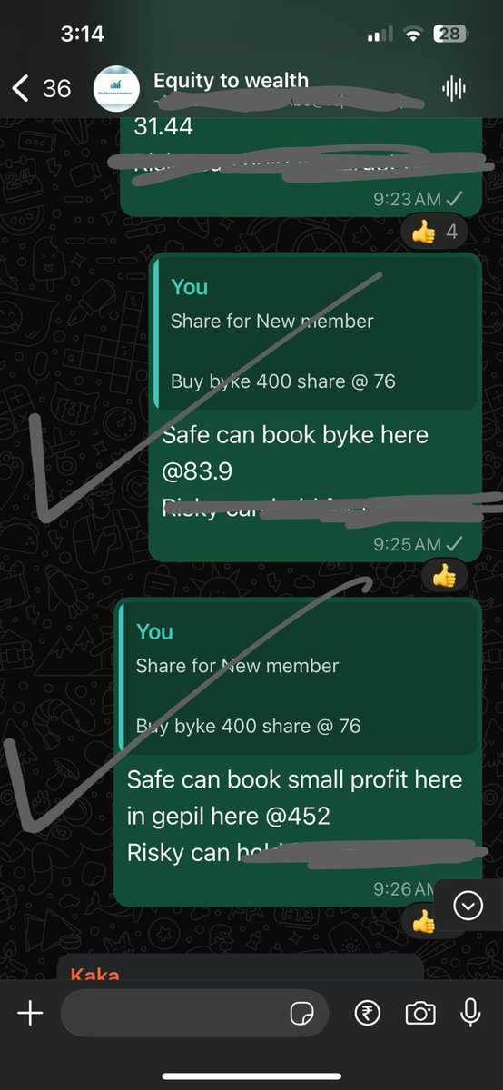Gourav1104's tweet photo. 10 calls exited today in premium group
5 in equity
#greavescot
#gepil
#himatseide
#byke
#energydev
5 in f&o
#wipro
#mphasis
#tatasteel
#indigo
#irfc
Screenshots attached
One who want to join can WhatsApp @8470961462 or can directly join through link provide in profile https://t.co/LM5iX3I8qi