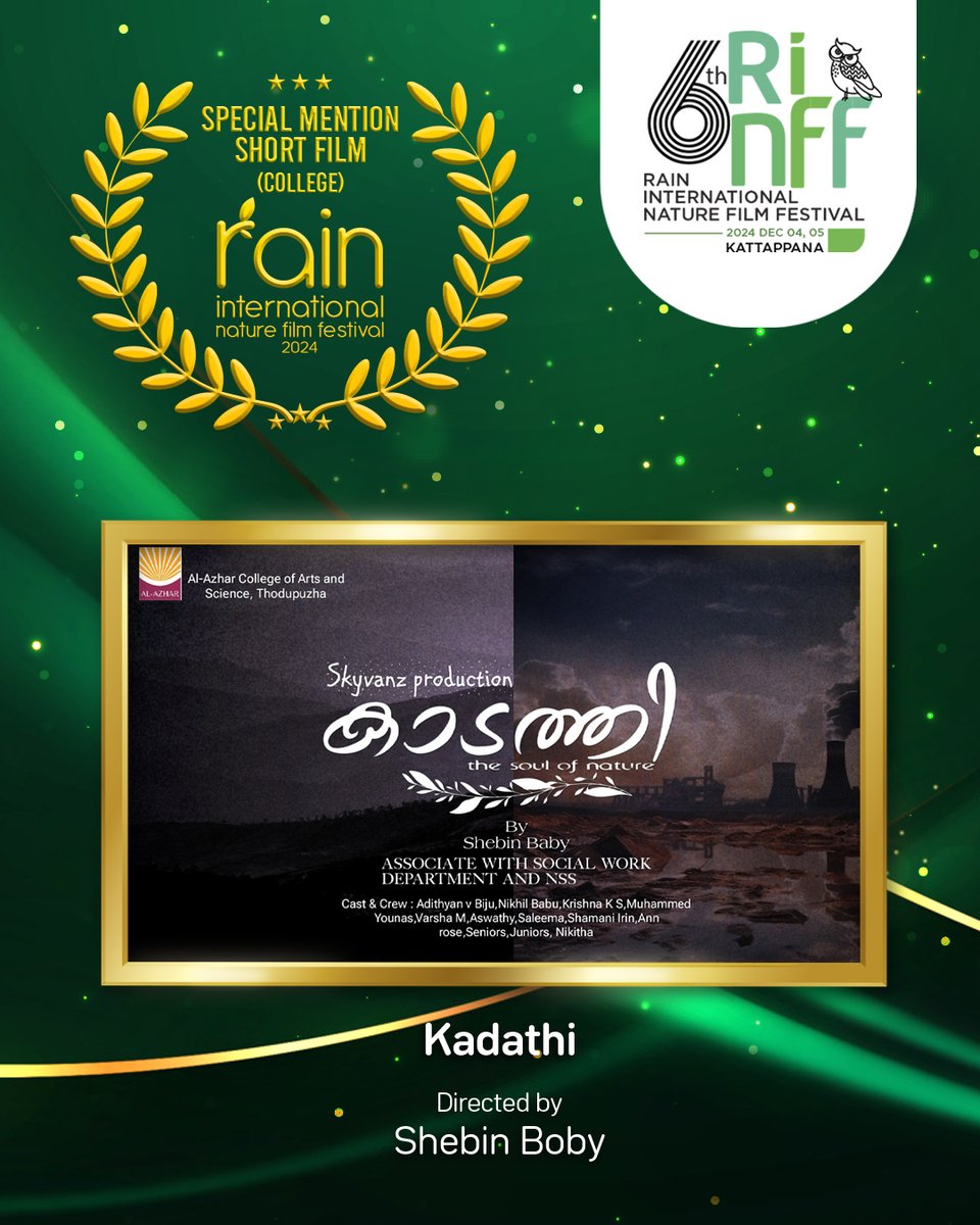BirdsClubInt's tweet photo. 🌟 And the Winners of College Category Are...📷 || 6th Rain International Nature Film Festival Awards.   
The curtains have closed on an incredible journey of celebrating nature through films! 📷📷
https://t.co/pKsW8LhliH 
#RINFF #AwardsAnnounced #6thRINFF #BirdsClubInternational https://t.co/0p2N1sJlyw