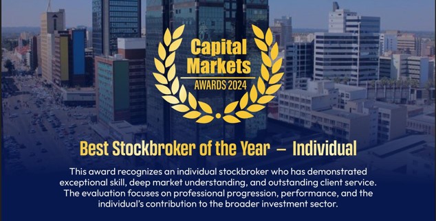 Best Stockbroker of the Year – Individual
Winner
#KudzaiMachuma, IH Securities 

1st Runner Up 
#ItaiChirume, MMC Securities 

2nd Runner Up
#TevianChauraya, Old Mutual Securities