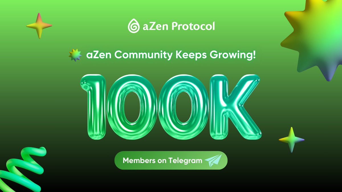 🔥Milestone Unlocked: 100K Members on aZen Telegram! 

To our amazing community – YOU made this possible! 🩷This is more than just a number，we’re redefining the future of decentralization. 🤝

Let’s keep this momentum going! The Best Is Yet to Come!🚀

 #CheersTo100K