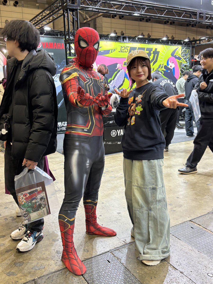 Takudarman's tweet image. 今年もみーさんと写真を撮らして頂きました！！
ありがとうございました！！
@imy_miiii @captainfm761 @shoboy88 @toni__yuta_ku @doctornaberange @vWo3brE1BP58177 @wounds935 
 #東京コミコン2024  #スパイダーマン #ナベンジャーズ  #レッドスカル