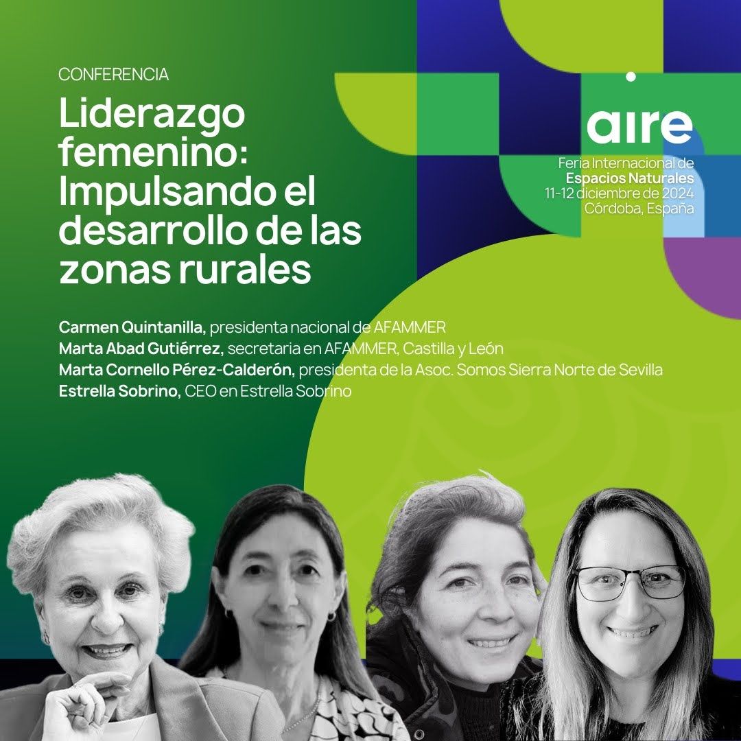 QuintanillaCarm's tweet photo. El 11 de diciembre, modero la mesa "Liderazgo femenino: impulsando el desarrollo rural" en @AireExpo
Me acompañan:
🌟 Marta Abad secretaria AFAMMER Castilla y León
🌟 Marta Cornello (Somos Sierra Norte)
🌟 @SepulEstrella CEO Estrella Sobrino
🕛 12:00 | 📍 Córdoba (CEFC) https://t.co/4RYrwg16vU