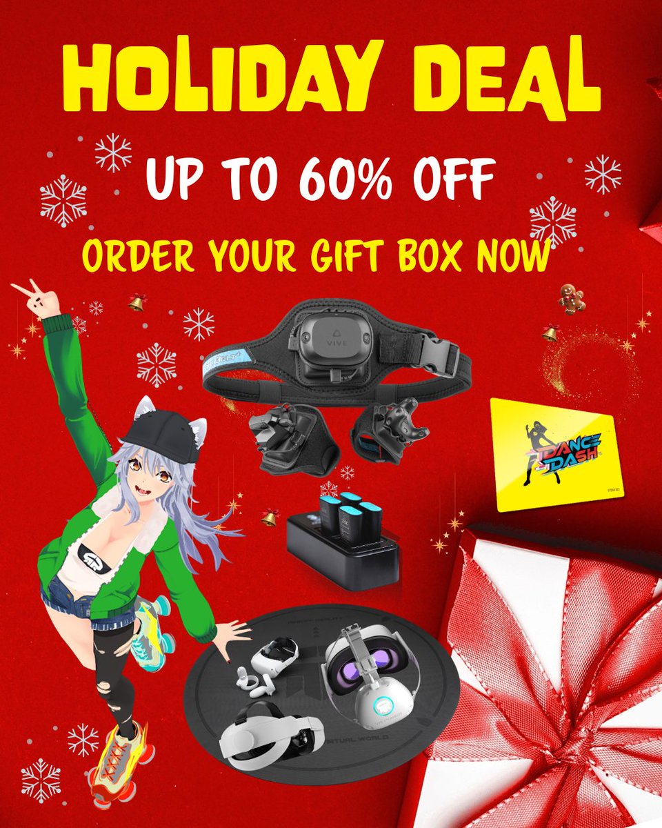 RebuffReality's tweet photo. 🎉 Prepping your Christmas gift boxes? ✨The Holiday Deal discounts have begun! Up to 60% OFF! Pick your holiday gift box now and enjoy the savings! 

🎁 Shop Now: [https://t.co/cpFE1RmgZ5] 

#VRChat  #HolidayDeal #GiftIdeas #RebuffReality https://t.co/BKFBz1D3QO