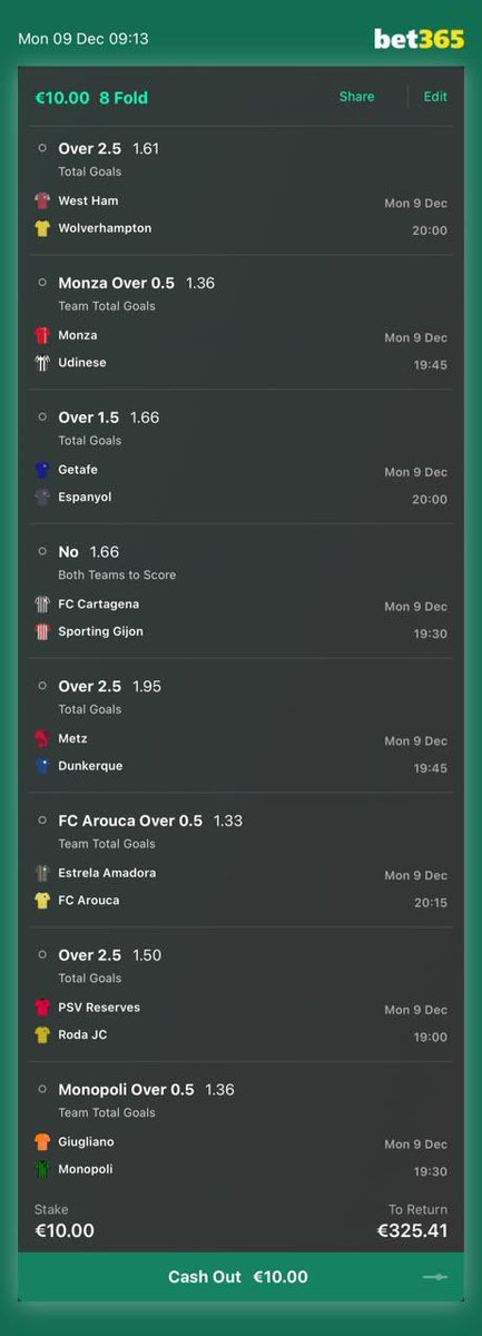 RealOddsMaster's tweet photo. 8-FOLD ACCA from the TG🚨
@ 32.54 Odds

🔗 https://t.co/e6qGmMOTHb

 #Telegram #Betting #Tipster #Acca #8Fold #Tips #Bet365 https://t.co/Nsj3aCIYvf