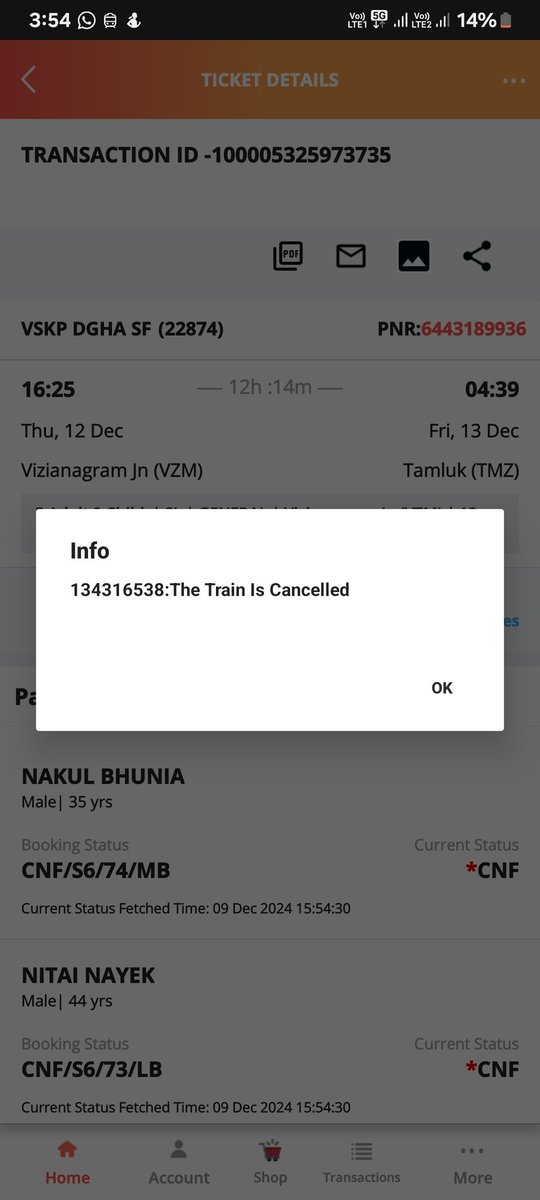 Elonemashk's tweet photo. @RailwaySeva 
Train canceled dekha raha haii https://t.co/JPcWQcJgin