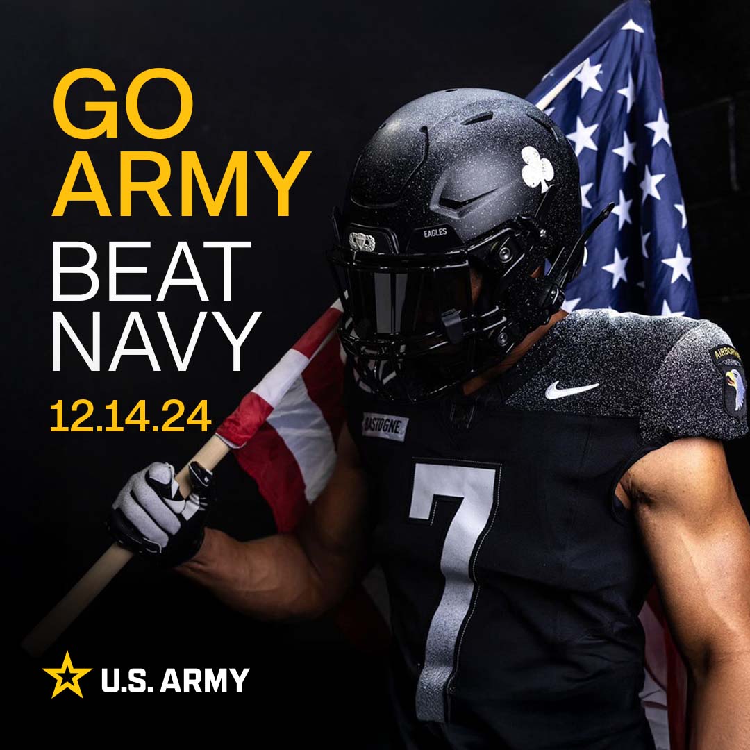 #MondayMotivation: The mission continues… #BeatNavy!

Keep pushing, <a href="/ArmyWP_Football/">Army Football</a>, and sing second at the #ArmyNavy Game on Saturday.