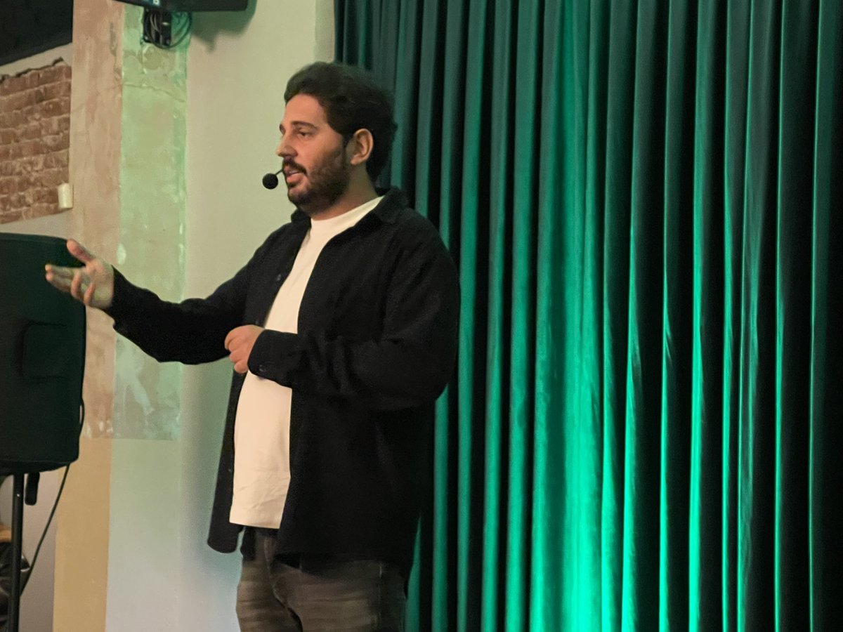 UNDP_Kosovo's tweet photo. Comedy with a cause! 🎭 Last night, #16DaysOfActivism brought powerful reflections as Edon &amp; Meti tackled gender-based violence with wit, humor &amp; a purpose - to drive change. 🧡 #EndGBV https://t.co/r1Xs07wos2