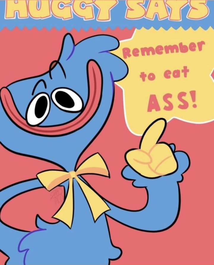 SleepyBunny_01's tweet photo. "Huggy Says Remember To Eat A♡s!"💙(Made By) StarbeatsFever On Pintrest! #PoppyPlaytime #Hugg https://t.co/HjIWGbCbZV