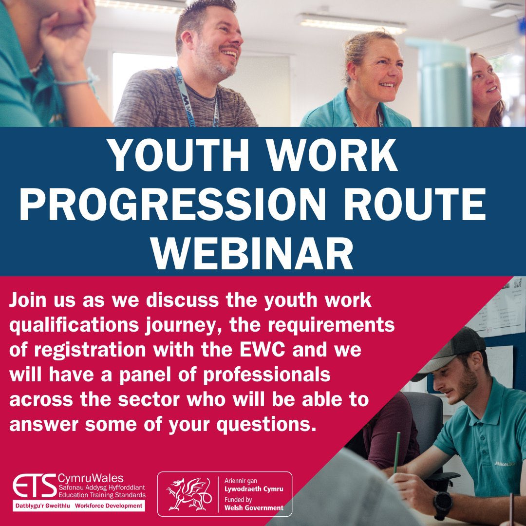 ETSWales's tweet photo. 🚨 Youth Work Progression Route Webinar tomorrow 🚨

Last few remaining spaces left! 

To book on, click here: https://t.co/YWGXtoGD5Z https://t.co/YZrQ4tRNRF