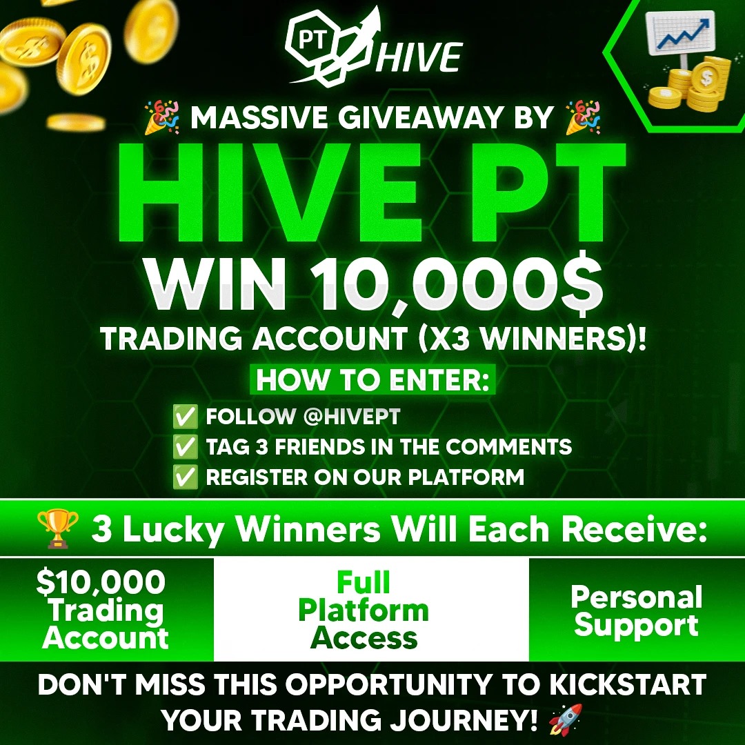 Pipschaser (@pipschaserr) on Twitter photo 🚨 HUGE GIVEAWAY STILL RUNNING! 🚨
WIN 2 FUNDED ACCOUNTS worth $10,000 EACH! 🏆
How to Enter:
✅ Like & RT this post
✅ Tag 3 fellow traders
✅ Follow <a href="/Hiveproptrading/">HIVE PT | Prop Trading Firm - Funded Accounts</a> <a href="/NQboss/">*</a>
Also follow
@AB_FX_KILLER <a href="/babujin_fx/">Abdulkadir</a>
<a href="/CambistaFX/">Dear self</a>
✅ Register here: my.hive-pt.com/register 🚨 HUGE GIVEAWAY STILL RUNNING! 🚨
WIN 2 FUNDED ACCOUNTS worth $10,000 EACH! 🏆
How to Enter:
✅ Like & RT this post
✅ Tag 3 fellow traders
✅ Follow <a href="/Hiveproptrading/">HIVE PT | Prop Trading Firm - Funded Accounts</a> <a href="/NQboss/">*</a>
Also follow
@AB_FX_KILLER <a href="/babujin_fx/">Abdulkadir</a>
<a href="/CambistaFX/">Dear self</a>
✅ Register here: my.hive-pt.com/register