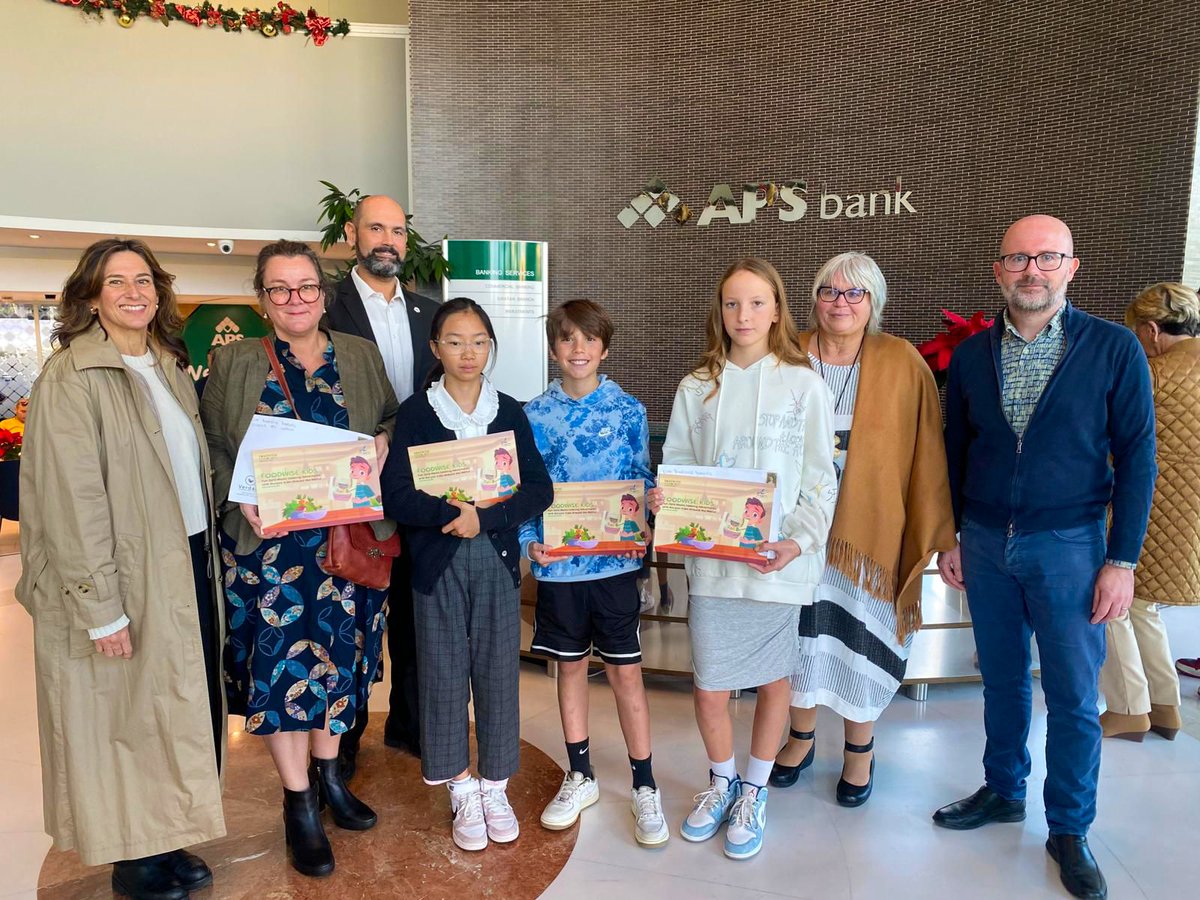 VerdalaSchool's tweet photo. 🎨 Celebrating our VIS students' creativity and sustainability at the Foodwise Kids Drawing reception - congratulations to the winners for inspiring a greener world! 🌍♻️ @apsbank @NWAMIInternationalMalta #FoodwiseKids #ZeroWasteArt #VIS #VISMalta @vismalta https://t.co/vz5jLcbvVY