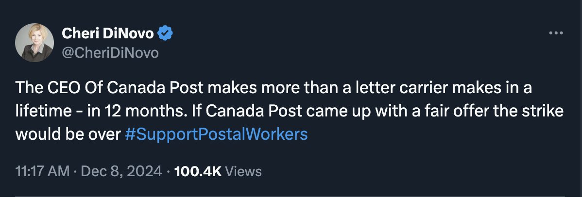 DustyRoseYYC's tweet photo. I've got an idea. Let's fire the Canada Post CEO and all the workers. Totally irrelevant today and a huge waste of money.
#cdnpoli #SupportPostalWorkers #SupportTaxPayers