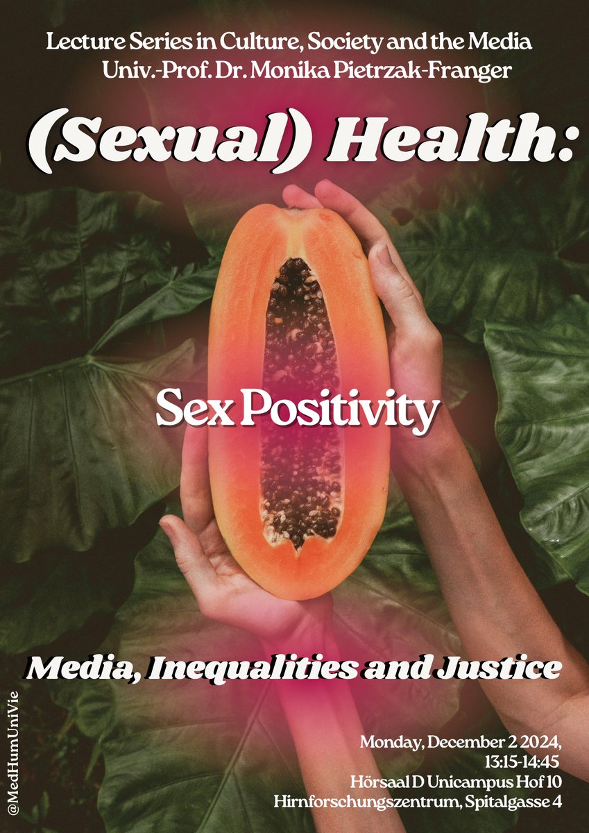 Medical Humanities Uni Vienna (@medhumunivie) on Twitter photo 📣 #MedHumMonday The lecture today is all about sex positivity! Hope to see you all there! 📣 #MedHumMonday The lecture today is all about sex positivity! Hope to see you all there!