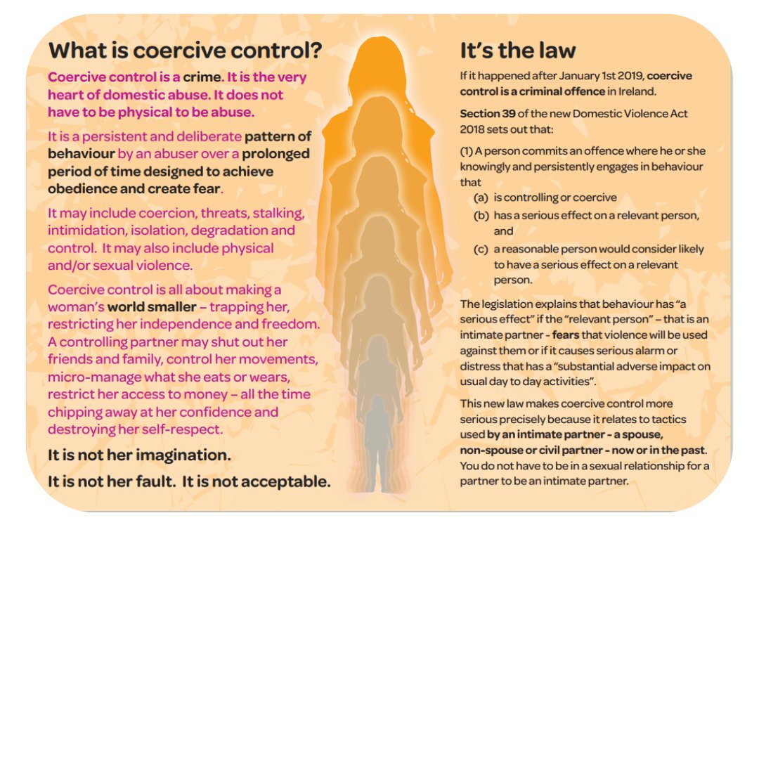 EDII_MIC (@edii_mic) on Twitter photo Coercive Control is a persistent pattern of controlling, and threatening behaviour including all or some forms of domestic abuse (emotional, physical, financial, sexual including threats) by a partner or ex-partner. For support contact <a href="/SAFEIreland/">Safe Ireland National Social Change Agency CLG</a> for local DV services.#16Days Coercive Control is a persistent pattern of controlling, and threatening behaviour including all or some forms of domestic abuse (emotional, physical, financial, sexual including threats) by a partner or ex-partner. For support contact <a href="/SAFEIreland/">Safe Ireland National Social Change Agency CLG</a> for local DV services.#16Days