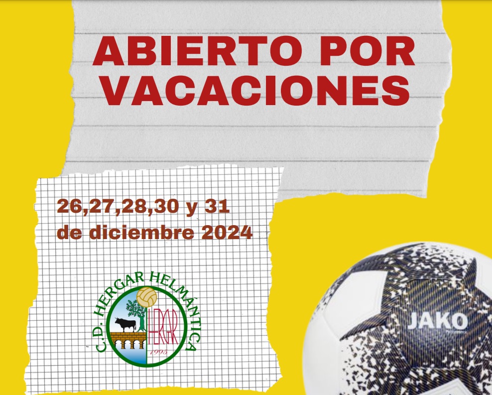 cdHergar's tweet photo. ¡Buenos días! Recuerda que esta Navidad volvemos a abrir nuestro Campus. Fútbol para acabar el año. 

👉 https://t.co/MIZJUClLh8

#VamosHergar #TodoAlRojo https://t.co/ctEcuciqLV