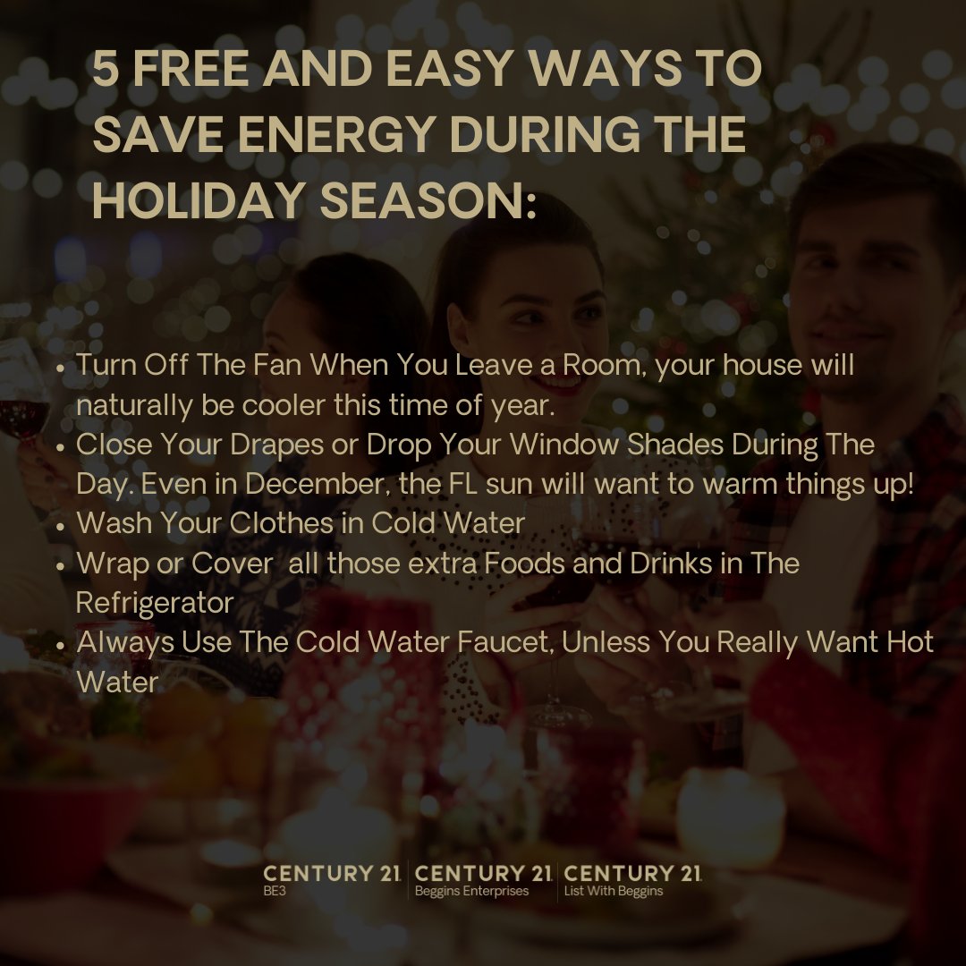 KeishaEstate's tweet photo. 📷 Hosting this holiday season? Save energy (and money) with these quick tips for Florida’s unique winter weather. https://t.co/Mu6c8Mi3t0