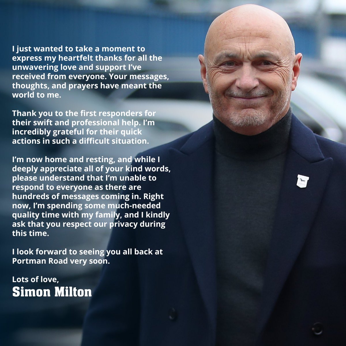 A message from Simon Milton 💙