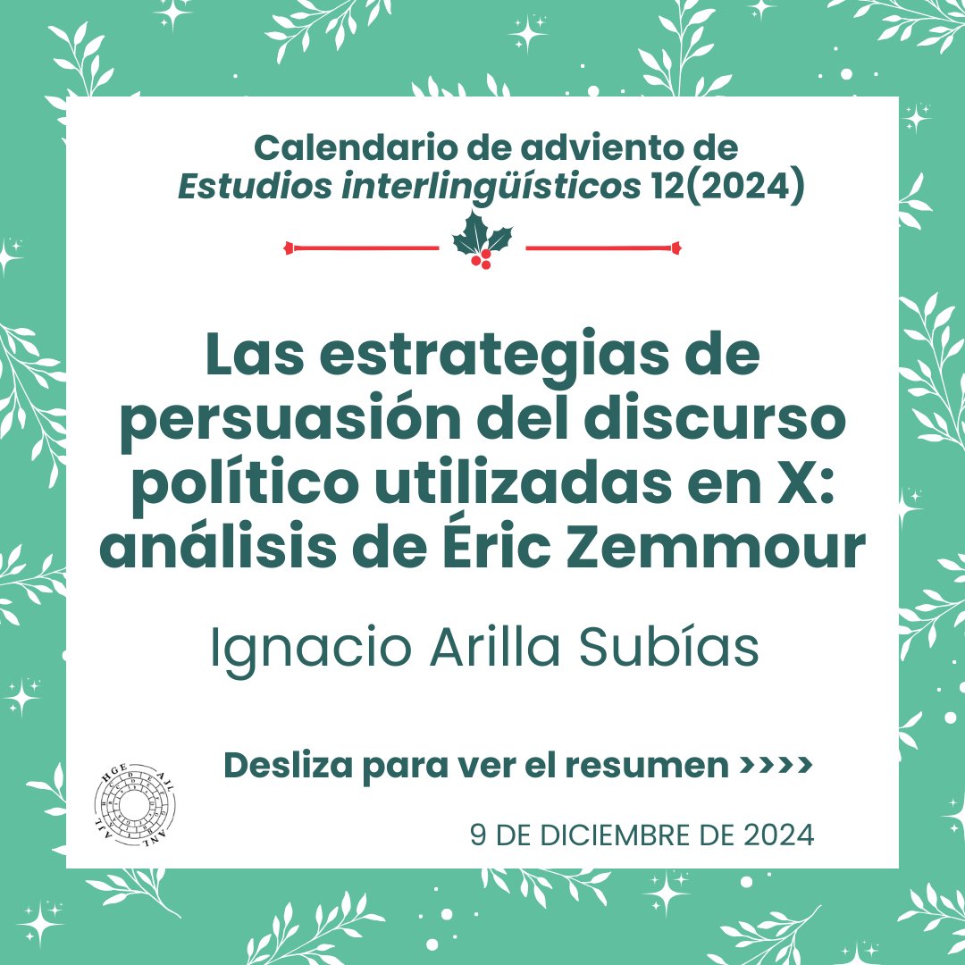 ajl_info's tweet photo. Empezamos con el Calendario de Adviento de Estudios Interlingüísticos 🎄

Hoy presentamos el trabajo de Ignacio Arilla Subías

📎 https://t.co/oW04XeGKkY

#EstudiosInterlingüísticos https://t.co/hxPeMrwW7L