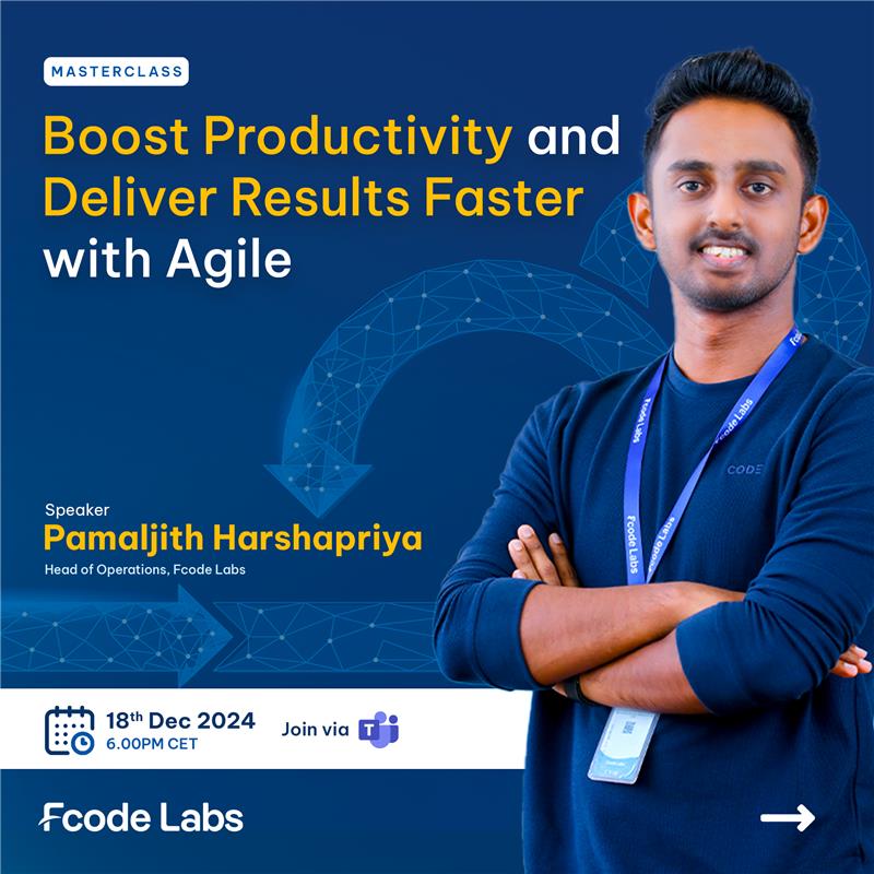 FcodeLabsLive's tweet image. 📢 Final call! Don&apos;t miss out; register now: lnkd.in/giYtpAKR

Join us for an exciting virtual #masterclass where you&apos;ll learn the secrets to faster project delivery, improved team collaboration, &amp;amp; enhanced customer satisfaction.
#FcodeLabs #Agile #Productivity
